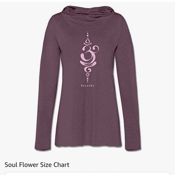 Soul Flower Organic Cotton Just Breathe Cowl Neck Yoga Hoodie Long Sleeve Size L - Picture 4 of 16